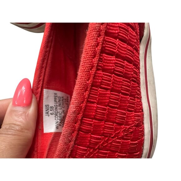 RALPH LAUREN Woven Janis Persimmon Slip On Sneakers Size 6.5 - Picture 5 of 7